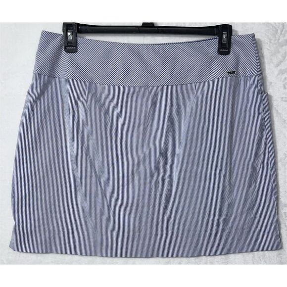 S.C. & Co Women's XL Blue & White Striped Golf Skort with Pockets - Picture 4 of 9